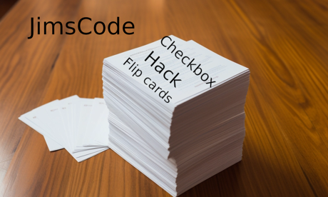 Stack of flip cards.