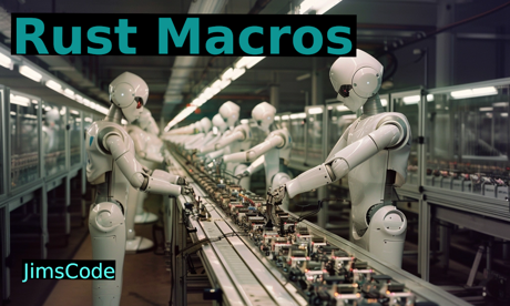 Image of humanoid robots working on an assembly line, assembling a small machine.